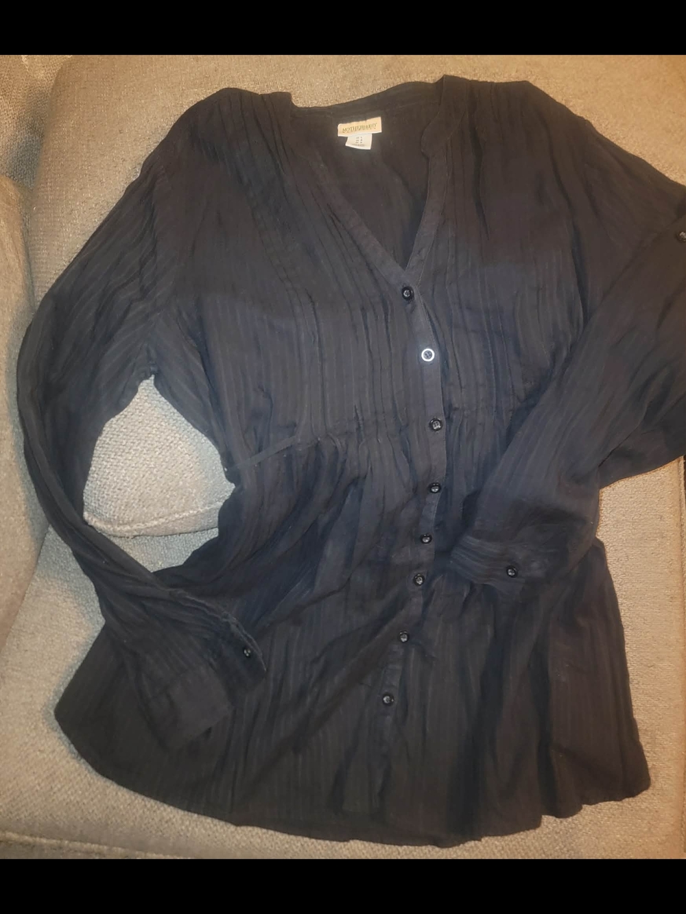 Motherhood Maternity Black Button-Down Maternity Shirt